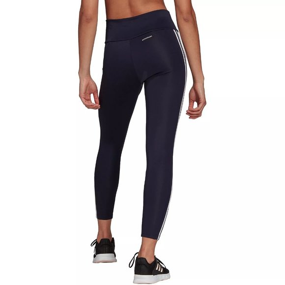 ADIDAS 3 Stripes High Rise 7/8 Length Tights in Black/White - NWT - Picture 2 of 4